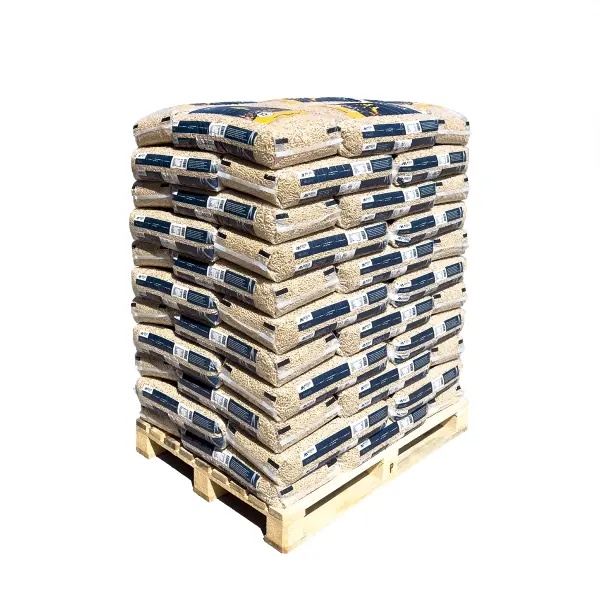 MERCER Holzpellets ENplus A1 6 mm – 66 × 15 kg sacos, 990 kg por palete