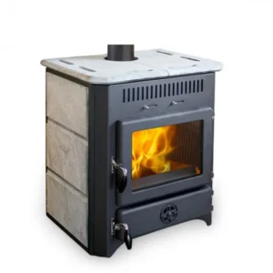 Thermo Vulcan – Salamandra a lenha com caldeira de circulação de água – 18 kW